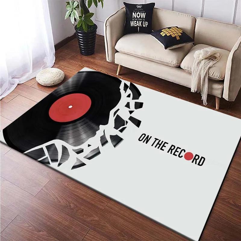 Record CD Creative Carpets Vinyl Record Collection Living Room Decor Area Rugs Music Theme Floor Mat for Bedroom Gamer Room Dorm