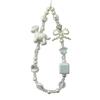 ins style white pony bow beaded phone strap for ccd camera bag charm phone case lanyard