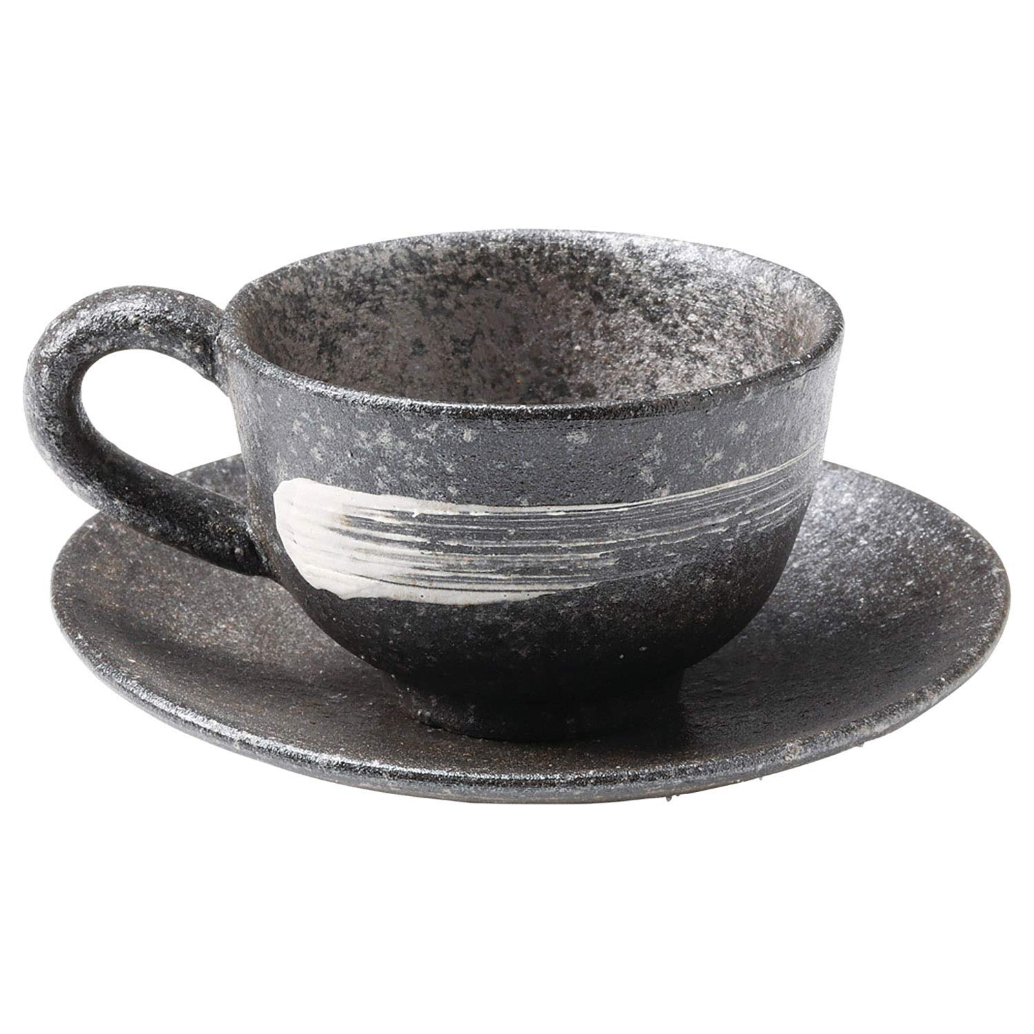 

Marui Seito Shigaraki Ware Hechimon Cup & Saucer, Brushed Smoked