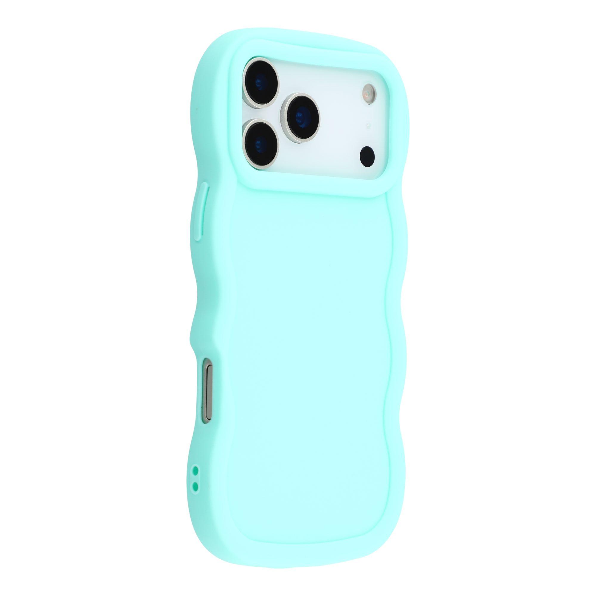 

For iPhone 17 Pro Max Case TPU Protective Phone Cover Unique Curly Wave Frame B