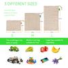 Reusable Cotton Mesh Produce Bags for Vegetable Fruit Food Kitchen Washable Grid Storage Bag Eco String Bag Kitchen Organizer