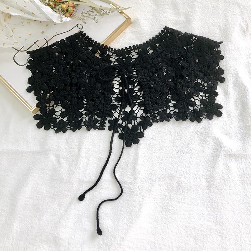 

Lace Hollowed Out Shawl For Women Skirt Doll False Collar Floral Decoration Crochet Knitted Detachable Cape Fake Collar for daily use
