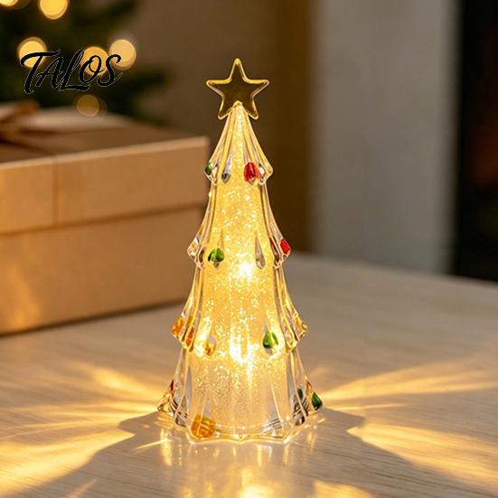 Indoor Decorative Lighting Lighted Christmas Tree Ornaments, Mini Xmas Night Light, Battery Operated Gift for Relatives And Friends Table Lamp,