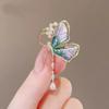 Pinkdudu Korean Green Butterfly Brooch Romantic Luxury Creative Purple Resin Metal Brooch Pins for Women Jewelry
