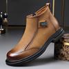 Autumn Winter Zipper Designer Ankle Boots for Men Solid Color Fashion Casual Work Shoes Male High Quality Cow Leather Boots Man