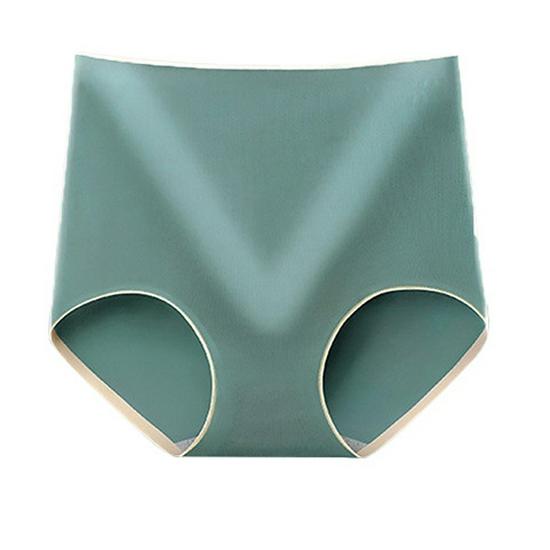 

«Женские бесшовные трусы из чистого хлопка с высокой талией и графеном — подтяжка бедер и простой модный дизайн» M (80-100 pounds)