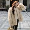 New imitation fox fur coat women's winter stand-up collar thin imitation mink fur coat celebrity style