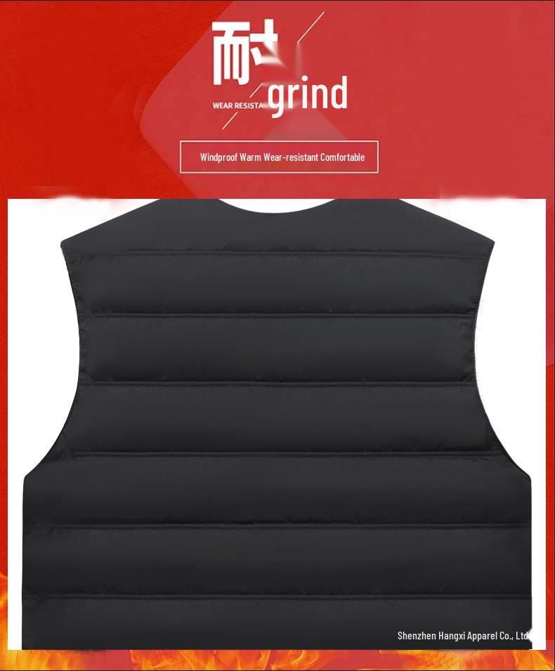 Men's Plus Size Cotton Vest - Sleeveless, Warm, Casual Fit for Seniors - Ideal for Autumn and Winter