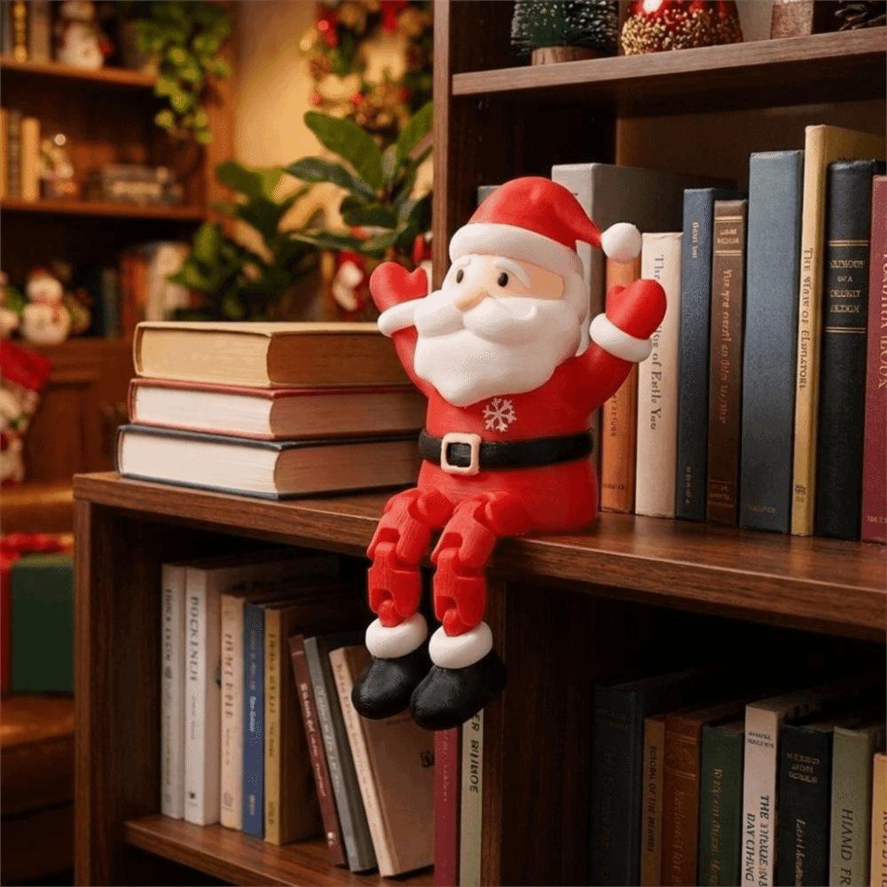 Articulated Movable Santa Claus Sitting Statue 3D Printed Mini Santa Claus Ornament  Home Decor