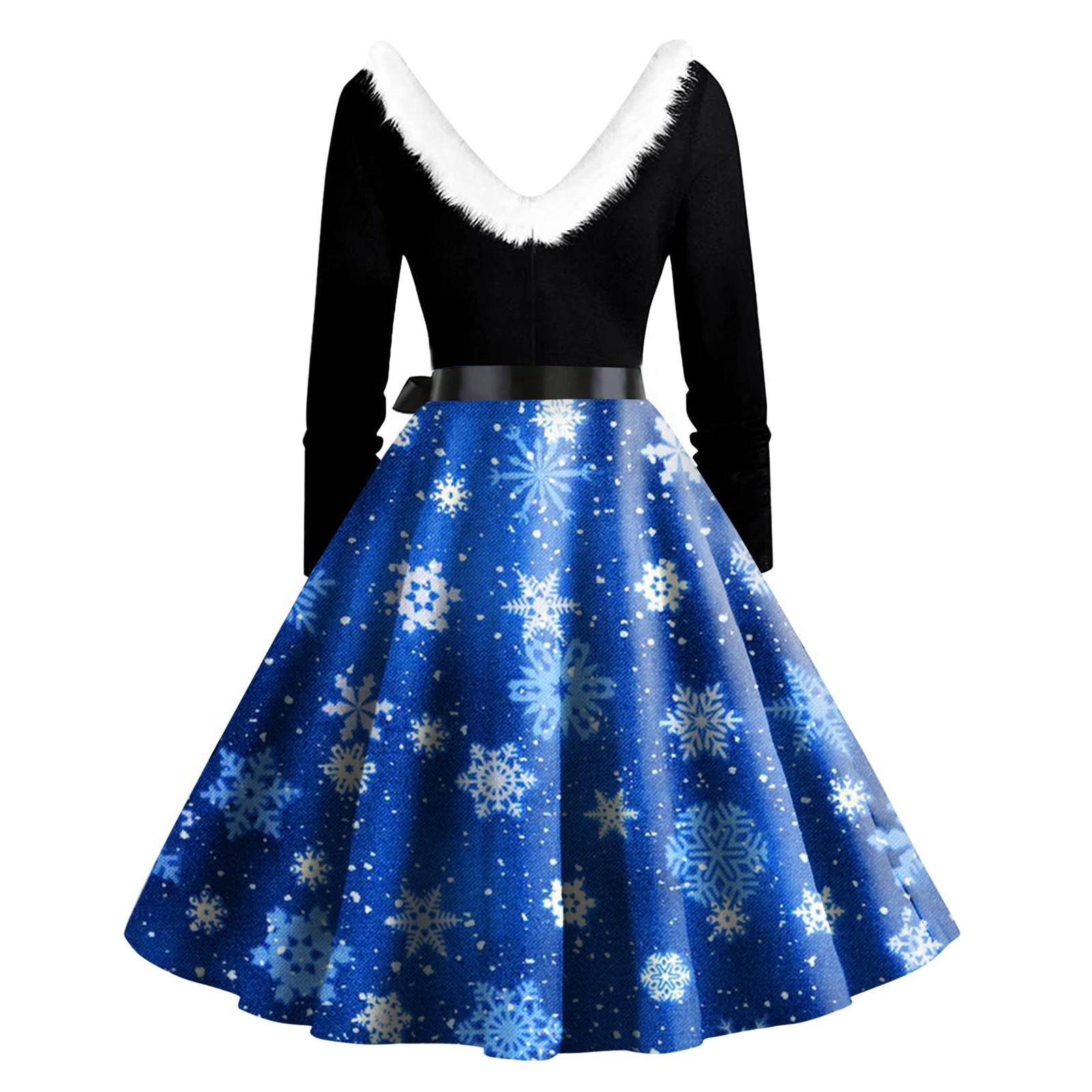 Женское повседневное и модное платье с длинными рукавами и V-образным вырезом — фото 4