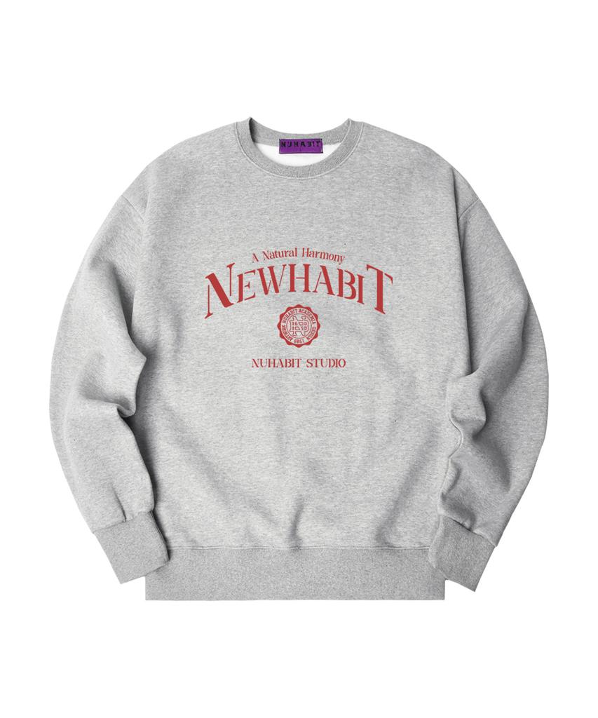 New Habit N/H Classic Cliche Oversized Fleece-Lined Sweatshirt_Gray (Som4-4Nh1197)