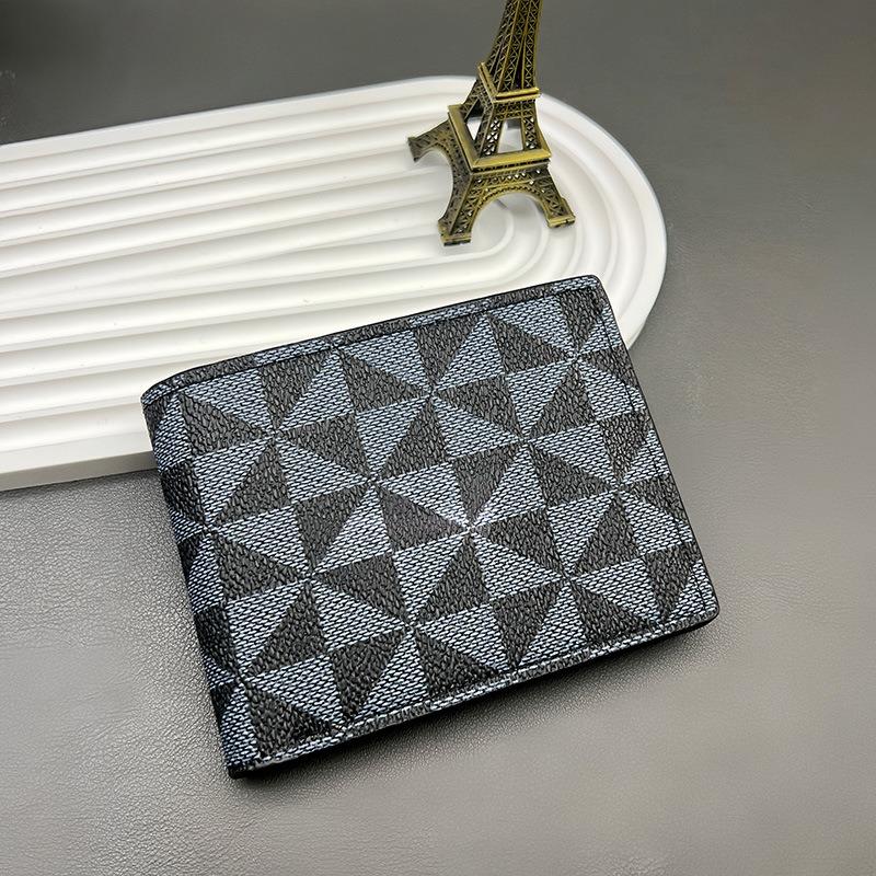 Men's short printed 20% off wallet, new trendy brand simple multi-card wallet change bag