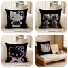 1Pc Hello Kitty Rhinestone Print Pillow Cover Cute Cartoon 2D Flat Printing Cushion Case For Bedroom Decor