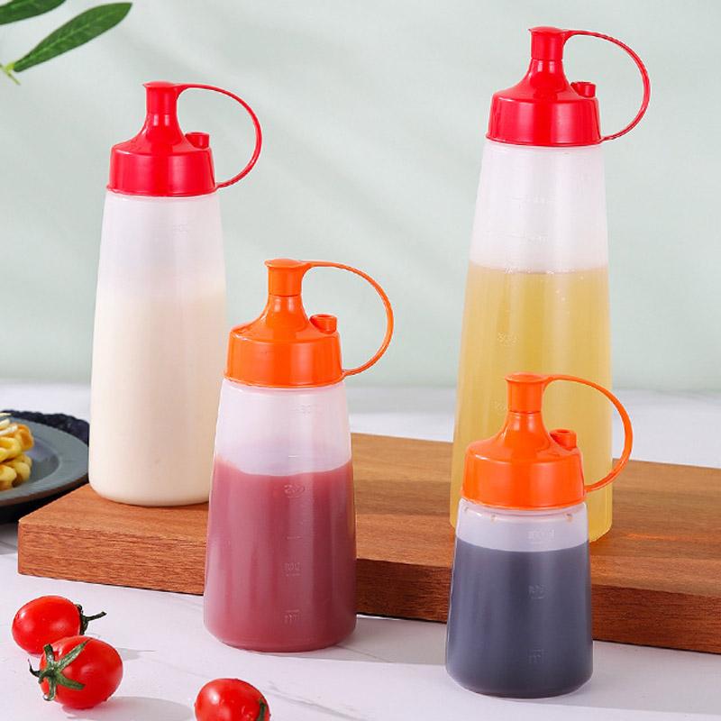 Squeeze Condiment Oil Bottles Can Sealing Cap Sauce Tomato Salad Dressing Food Grade Mustard Dispenser Kitchen Supplies