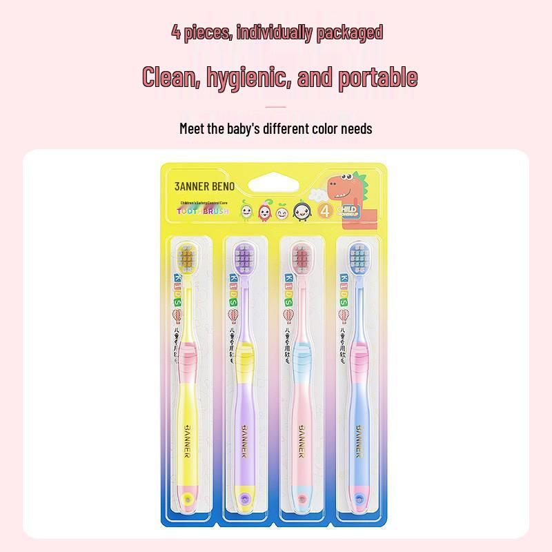 Beno Mountain-Shaped Children s Toothbrush with Soft Bristles and Olive Head Design