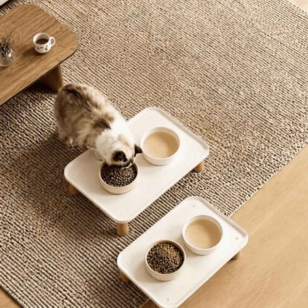 Raised Edge Elevated Pet Feeding Stand Sturdy Pet Feeder Stand Pet Supplies Raised Feeder Home