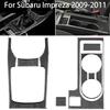 Carbon Fiber For Subaru Impreza 2009 2010 2011 Center Console Gear Panel Cup Holder Decoration Sticker Car Interior Accessories