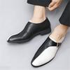 Designer Trend New Pointed Black White Monk Strap Shoes for Men Formal Wedding Prom Dress Homecoming Sapato Social Masculino