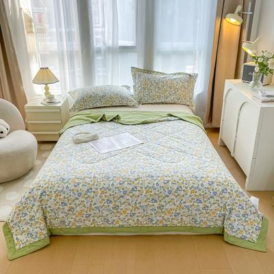 Sommerdecke mit Pastoralem Blumendruck 100% Baumwolle Zuhause Schlafzimmer Weich Atmungsaktiv Klimaanlage Gesteppte Decke Maschinenwaschbar