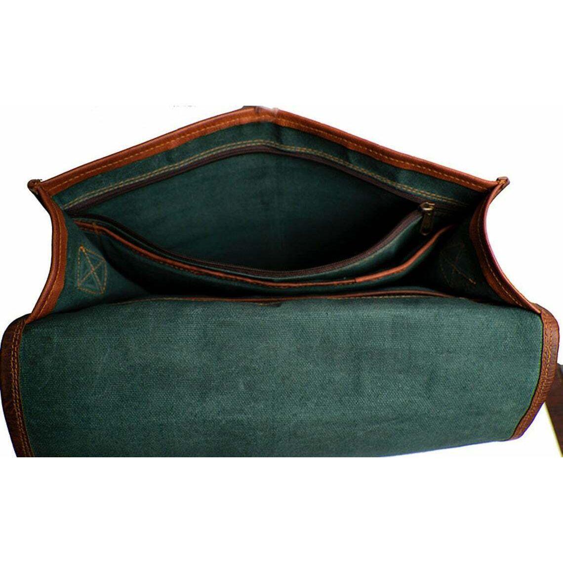 Мужская новая коричневая сумка через плечо из натуральной козьей кожи через плечо 11 X 15 — фото 4