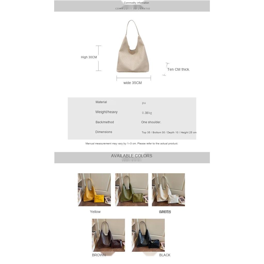 Xeie Thuk Tote Bag Women PU Woven Shoulder Daily