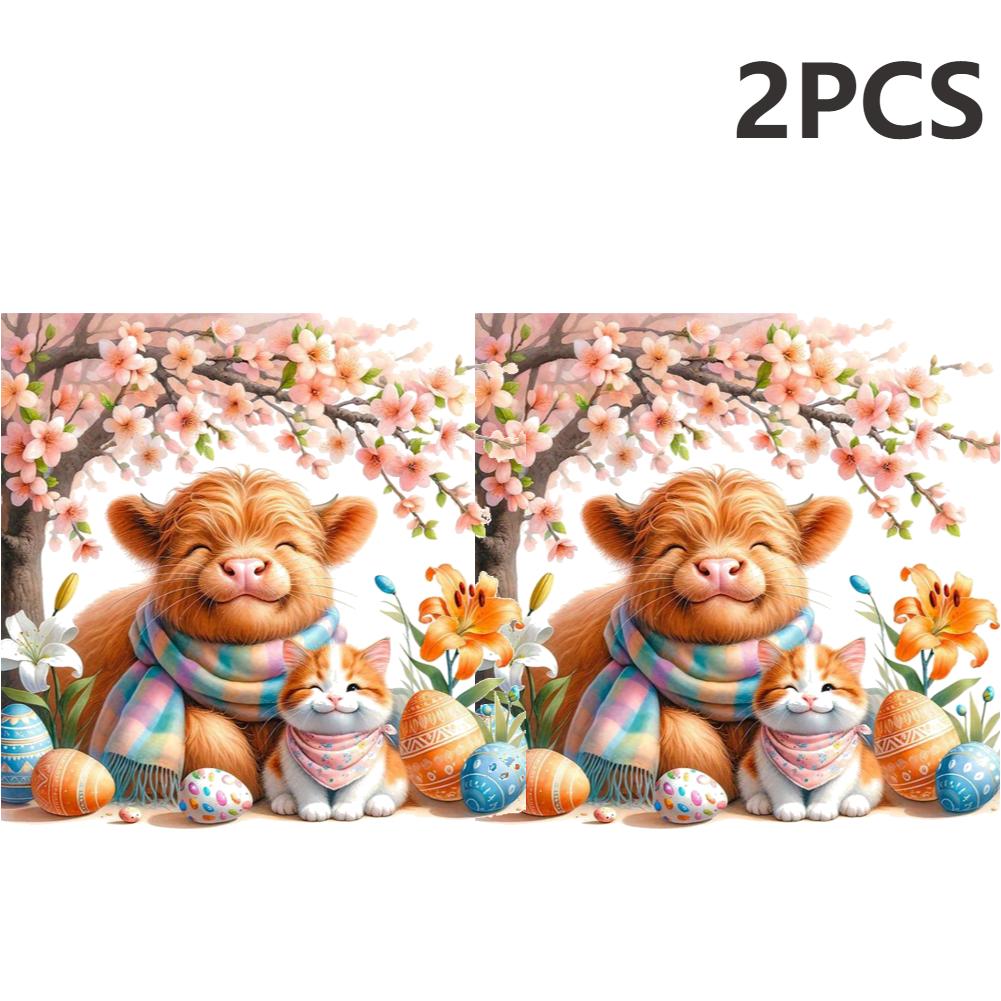 2PC 5D DIY Full Round Drill Diamond Painting 2025 Easter Kit 30x30cm Household Decor Art HandCraft Deco for Bedroom Living Room