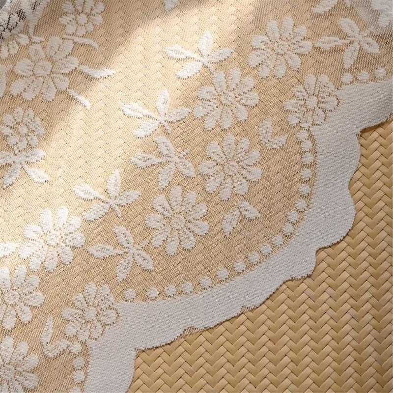 Half Sheer Lace Curtain With Florals Styles Window Dressing Solution Soft Filtering Home Decoration