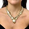 Stonefans Collana a V in Cristallo Grandi Accessori per Donne Collare Statement Drag Collana Quadrata con Strass Gioielli Bling