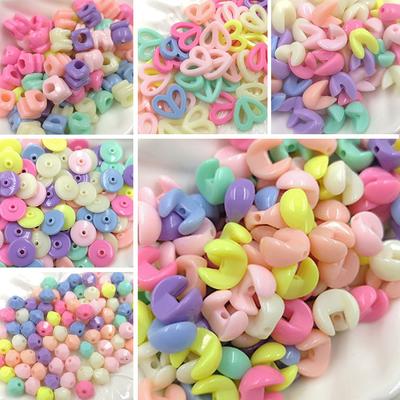 Bracelets Necklace Making Kids Handmade Children Beads Cute Jewelry Accessories Mixed Candy Color Beads For Crafted Acrylic Beading Materials