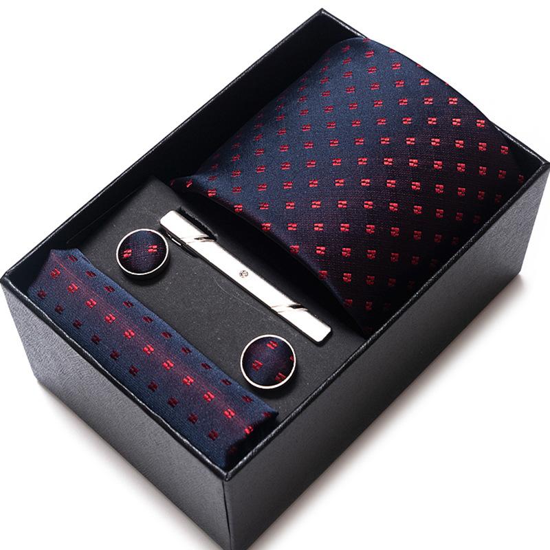 Gift Box Men'S 8Cm Tie Business Dress Jacquard Yarn Business Career Tie Set Men