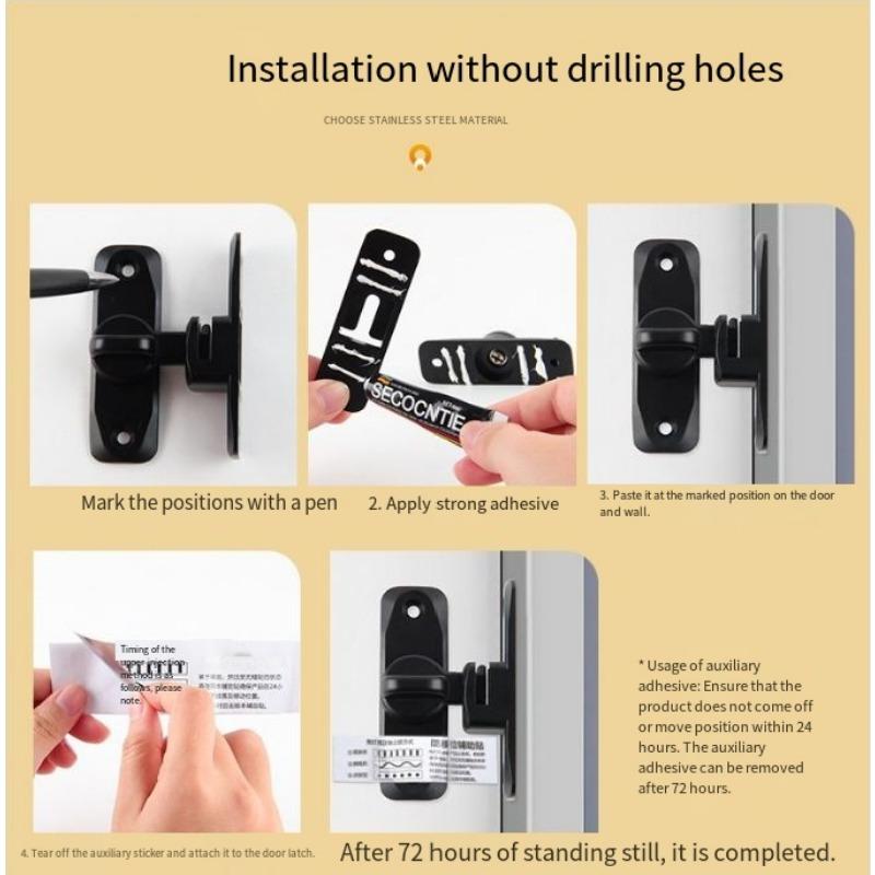 1SET Anti-theft Buckle Door Buckle Sliding Door and Window Lock Latch Door Bolt Non-punching Casement Door Lock Door Latch Door Bolt