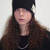 FurFur FUR WOOL SHORT BEANIE BLACK
