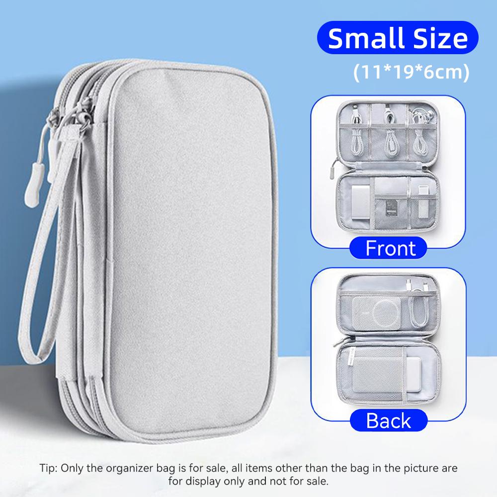 Datenkabel Aufbewahrungstasche Wasserdichte Reise-Organizer-Tasche Tragbare Tragetasche Doppellagige Aufbewahrungstasche für Kabel, Schnur, USB-Ladegerät