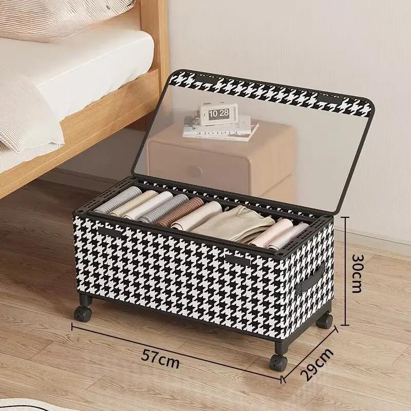 Mobile Under-bed Storage Organizer - Large Capacity Dust-proof Box with Wheels Practical Clothes & Toys Sorting Chest for Home