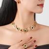 European Retro Heart Jewelry Set: Vintage Evening Gown Ring In Exaggerated Light Luxury Style