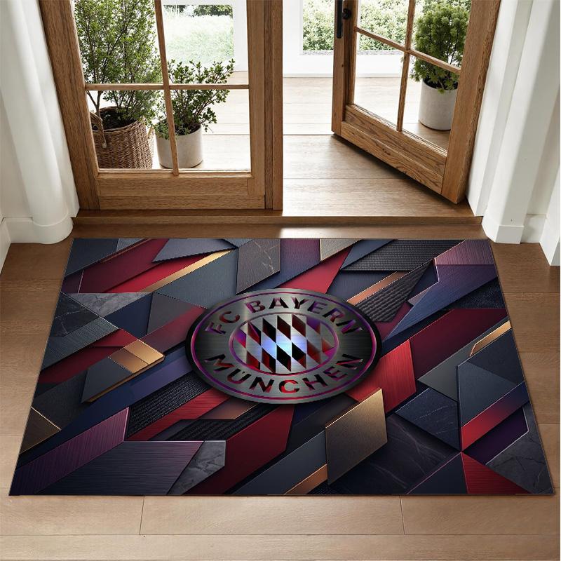 Bayern Munich Design Crystal Velvet Rug Soft Decorative Mat for Bedroom Entrance