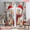 2pcs,2D Plane Printing Curtain Popular Cute Snowmen Christmas Gifts_d (2) Versatile Fabric (without Rod) Holiday Ldeal for