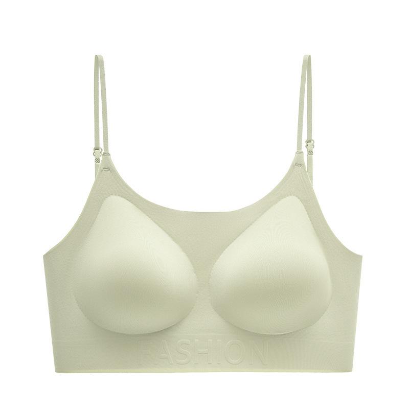 Liquid foundation invisible underwear women's summer thin thin shoulder straps seamless back bra integrated small chest gathering comfortable bra