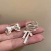 925 Silver Rings For Women Girl Female Open Minimalist Retro Bow Ring Creative Anillos Bague Fine Jewelry