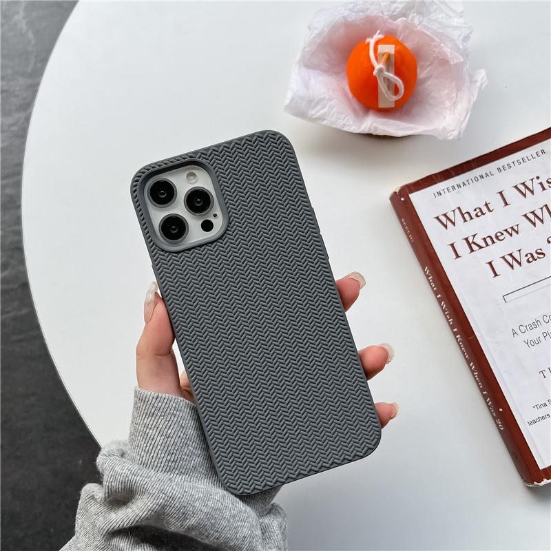 

Чехол для iPhone 15, плетеный текстурированный чехол для телефона IPhone 14 11 12 13 Pro Max X XS XR, задняя крышка из жидкого силикона с вязаным узором For iPhone 15Pro Max
