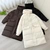 New Fashionable Versatile Long Knee-over Hooded Cotton-padded Jacket In Winter Loose and Thick Warm Cotton-padded Jacket