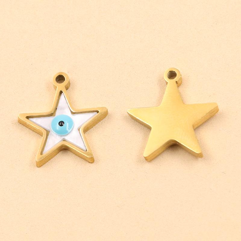 7 Styles Stainless Steel Drip Oil Fishtail Cross Star Charms Pendants