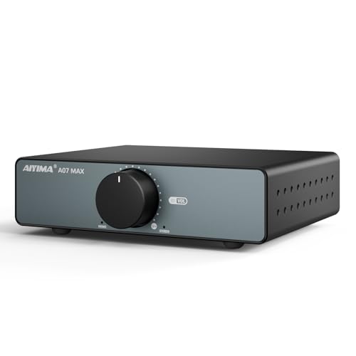 

AIYIMA A07 MAX HIFI Power Amplifier, 2-Channel Home Audio, TPA3255 Class D 300W x2 Bridged Mono Amplifier, 600W, 3.5mm Line Output, Integrated Desktop