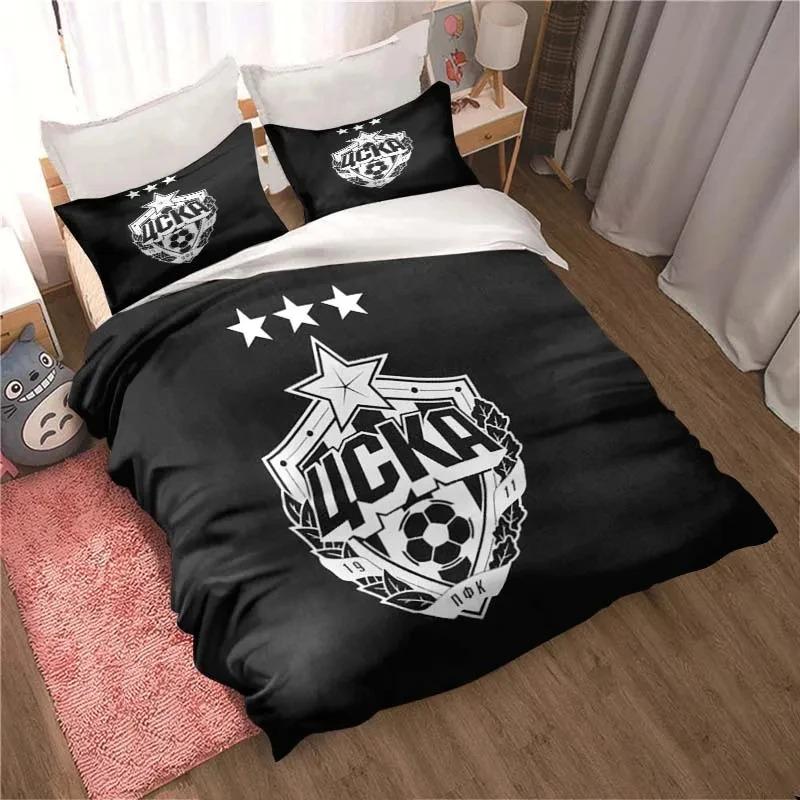 PFC CSKA Moscow Football Print Bedding Set Cute Quilt Cover Bed Cover with Pillowcase Custom Bedding Cover with Pillowcase