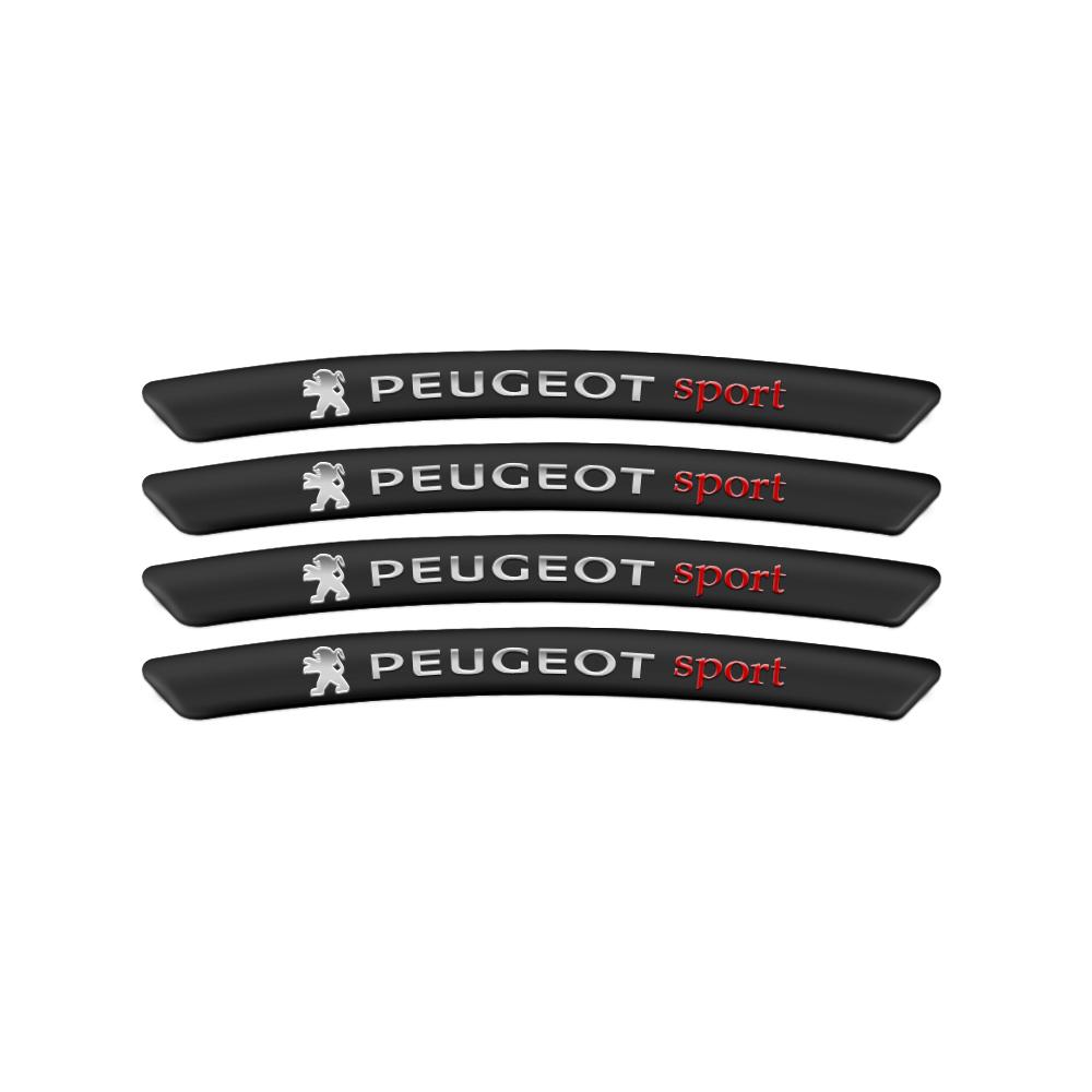 

2026 Hot Car Sticker 4pcs Aluminum Car Wheel Rims Stickers Auto Tire Decor Decal Accessories For Peugeot 206 208 3008 308 207 50 4pcs for peugeot чёрный