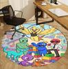 Game Rainbow Friends Pattern Round Rug, Indoor/Outdoor Mat, for Picnic, Gameroom, Bedroom, Office, Living Room, Home Decor Carpet, Birthday Gift