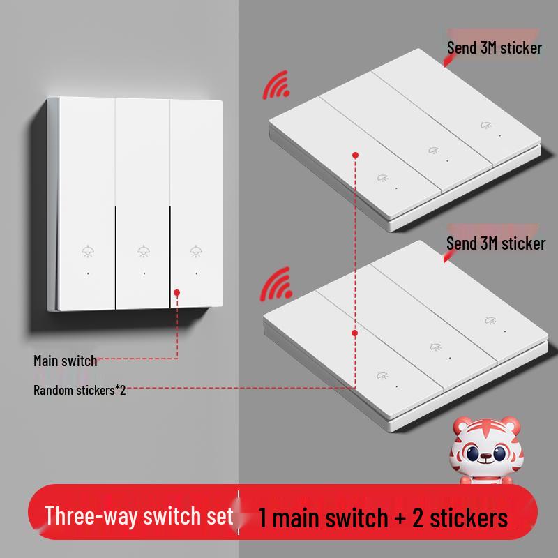 Smart Wireless Double Control Light Switch - No Wiring Needed, 220V Remote Master-Slave System