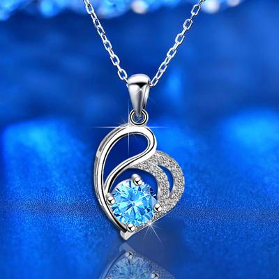 S925 Silver Heart Necklace Women's Necklace Love Pendant Jewelry Exquisite Jewelry