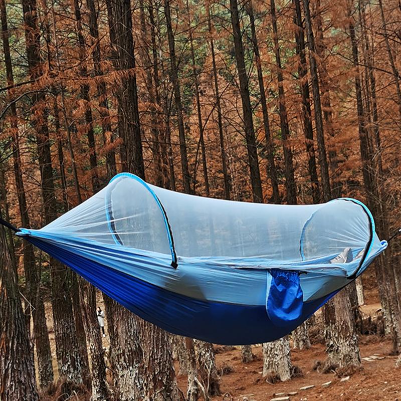 1Pc Anti-Side Flip Mosquito Proof Camping Hammock Mosquito Net with Insect Net Portable Outdoor Hammock Lightweight Travel Bed