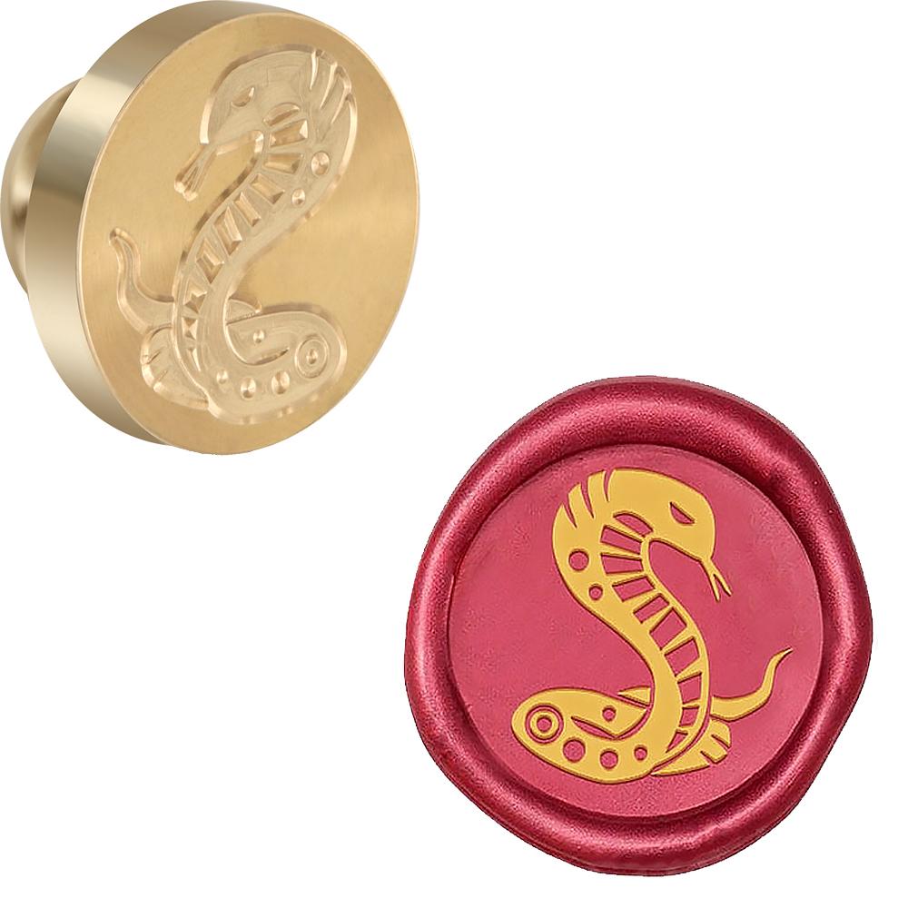 

Lion, Crab, Snake, Elephant, Dragon Wax Seal Stamp Retro Sealing Wax Stamp Animals Collection 25mm Removable Brass Head for Enve